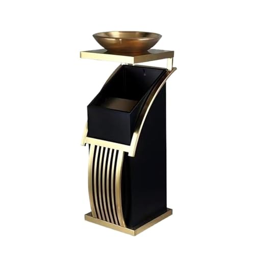 ZCEDZYSW Cubo de basura para exteriores, gran columna de ceniza, hotel, vestíbulo, cubo sanitario, cenicero vertical (F-acero inoxidable)