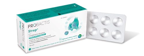 Probactis Strep® - probiótico oral 30 pastillas para chupar para niños y adultos - con vitamina D - sabor fresa
