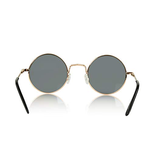 Image of Retro Round Sunglasses Small Colored Lens Hippie Glasses