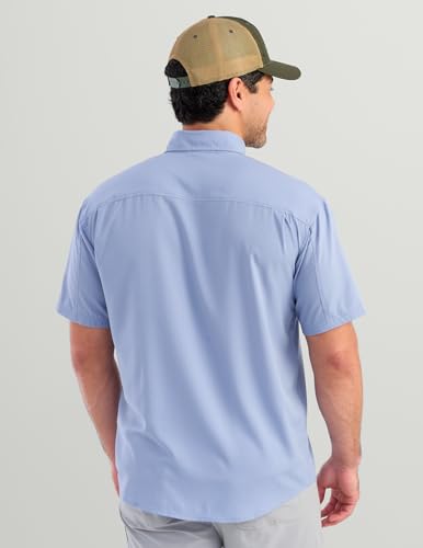 Image of HUK Men's Tide Point Kc Scott Original Artwork Short Sleeve Shirt, Fishing Button Down