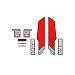 STAR SAM Adesivi Compatibili con forcella bici Rock Shox Reba 29''mod-17 Rosso 1 CMT