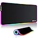 RuoCherg RGB Gaming Mauspad, LED Maus pad Groß, 800x300x4mm Mousepad mit 12 Beleuchtungs-Modi, Langlebig, rutschfest, Wasserdicht, Gamer|Büro für Tastatur und Maus, Schwarz