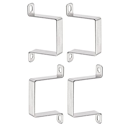DTGN 58 mm x 62 mm(内側高さx内側幅) U字型支柱コネクタ ブラケット 4個 家庭パイプ固定用 304ステンレス鋼 ドアクローズバーホルダー