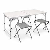 Riscko Mesa Plegable de Camping con 4 Taburetes