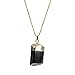 COAI Collier Acier Inoxydable Plaqué Or Pendentif Irrégulier Tourmaline Noire Brute Unisexe 80cm