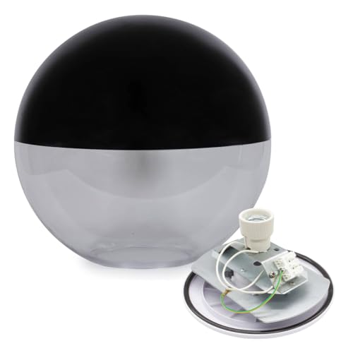 Ralertreik Recambio Bola Farola Globo Difusor 45cm para Jardin de Polietileno Negro Traslucido Base E27 Lampara Exterior Patio Iluminacion de Exteriores