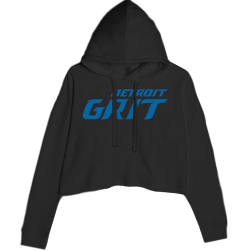 Detroit Grit Football Cropped Fleece Hoodie, Soft & Cozy, Trendy Fit