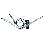 Brabantia WallFix Retractable Washing Line with Protective Fabric Cover (24m) Wall-Mounted Foldaway Clothes Air Dryer (Silver)