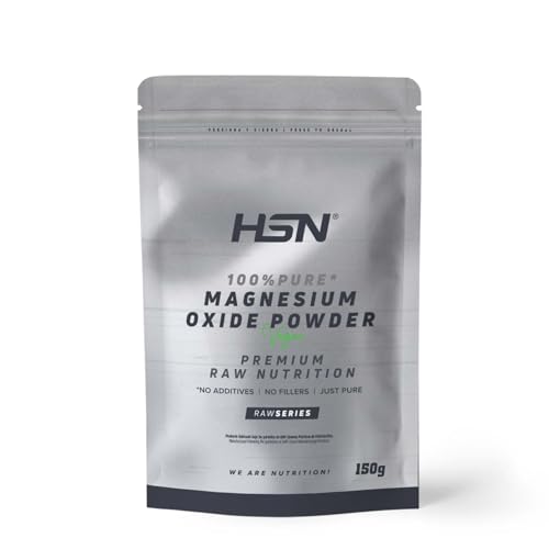 HSN Óxido de Magnesio en Polvo (360mg Mineral Elemental) | 150g | 100% Puro Magnesio Sin Añadidos ni Excipientes | No Incluye Dosificador | No-GMO, Vegano, Sin Gluten