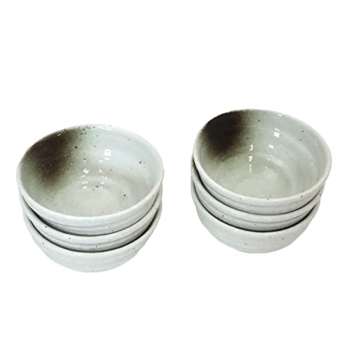 【Amazon.co.jp限定】【業務用 セット】美濃焼 和風カフェシリーズ ろくろ目 飯碗 白 6個組