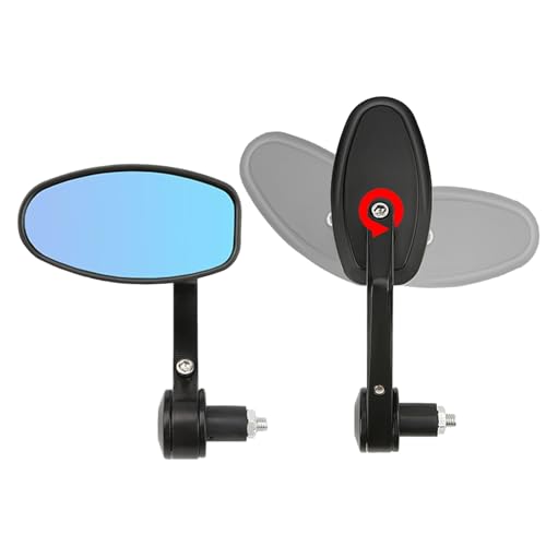 Patifirst Rétroviseurs De Bout De Guidon Pour Moto - Accessoires Véhicules Réglables 360 Degrés,Rétroviseur Moto 22mm pour Guidon - Pour Motocross Cyclomoteur Cruiser Quad Motoneige Chopper Décoration