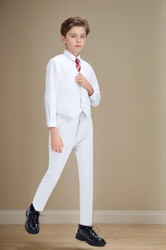Image of Boys Formal Suit Vest Kids 3 Button Adjustable Back Strap Toddler Vests