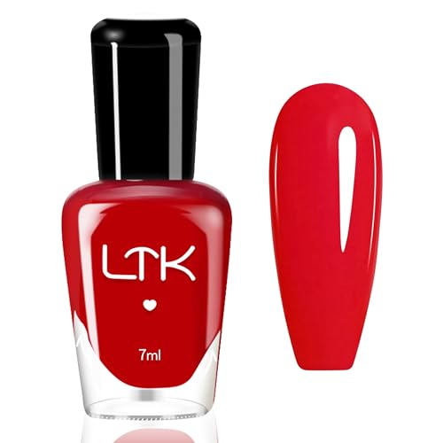 MrCuvaryas Esmalte de uñas rojo, secado rápido y duradero, no tóxico a base de agua, sin lámpara UV para decoración de uñas, manicura en casa