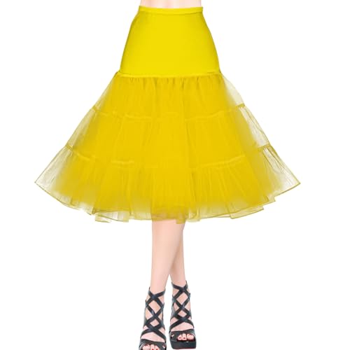 AYBUY Petticoat Retro Reifrock, 50er Jahre Vintage tüllroc, Damen Unterrock Kurz Tüll-Unterrock Ballettrock für Wedding Bridal Abschlussball Abend...