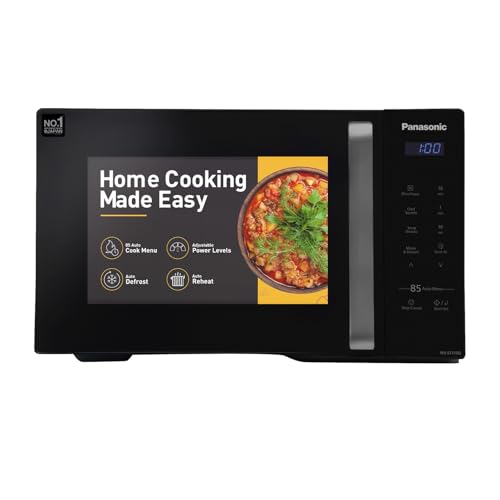 Panasonic 25L Solo Microwave Oven (NN-ST310QBFG, Black, 85 Auto C...
