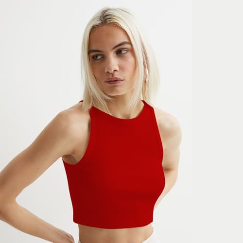 Image of KERI PERRY Tops for Women Crop Top for Women's Tank Activewear Tee Sports Western Casual Cotton Camisole Pack of 3 Combo