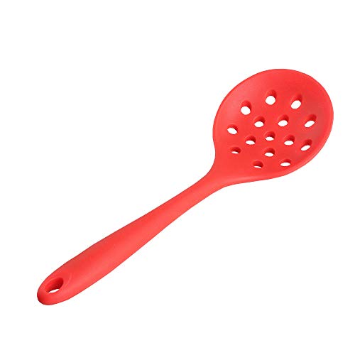 Kit Concha Colher Utensílios de Silicone Vermelho 5 peças