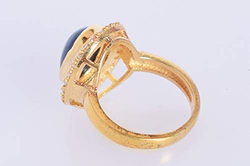 Bague opale noire argent plaqué or anti ternissement - 2