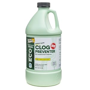 Instant Power Eco Clog Preventer – Enzyme Drain Cleaner Liquid and Deodorizer for Sink, Shower, Toilet, Garbage Disposal Cleaner, Bio-Based Drain Defense, Smell Remover and Odor Eliminator – 2 Liters