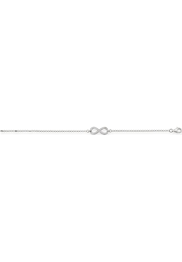 Thomas Sabo Women's Silver Zirconia Adjustable Bracelet of Length 16.5-19.5cm SCA150000