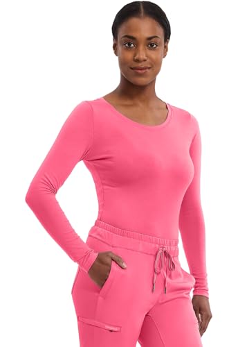 Image of Healing Hands Underscrub Long Sleeve Women Knits Scrub Tops | Soft Cotton Blend Knit, Breathable Stretch Comfort, Machine Wash, Easy Care Fabric, Ideal For Layering Under Scrubs