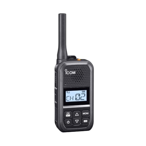 ICOM - Transceptor miniatura analógico PMR446 - 16 canales - Resistente al agua IP54 - 21 horas de autonomía - Negro
