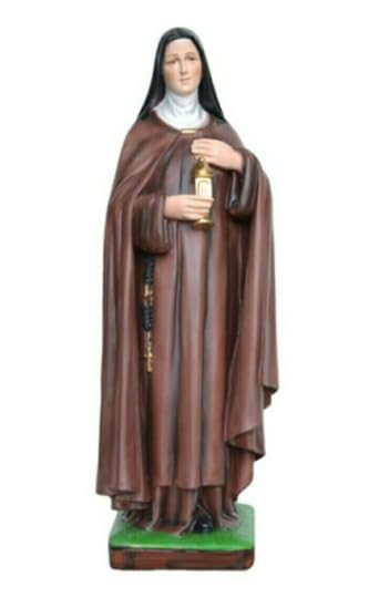 Generico ArteSacraCaravaggio Statua di Santa Chiara, cm 40 (15,74 inches) in resina decorata a mano di produzione artigianale italiana