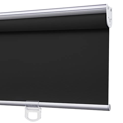 Pasoun Blackout Roller Shades Cordless Roller Blinds With Heat Insulation Waterproof Fire Resistant Crease-Resistant Roll Up Window Blinds For Home Office Living Room Bedroom Bathroom, Easy To Install #TOP6