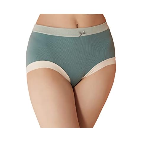 Women's Knickers Full Coverage Brief Underwear Brief Tummy Control Knickers Soft Stretch Ladies High Waist Briefs Cotton Underpants 3 Pieces Cover