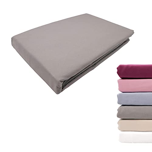 HTE Sábana Encimera 210 x 260cm Poliéster para Cama 135 Super Suave (Gris, Cama 135)