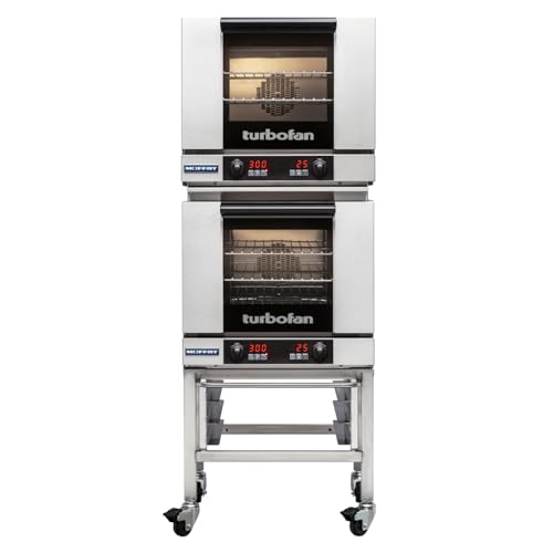 Image of Moffat Turbofan Full Size Countertop Electric Convection Oven w /Stand, Double Stack w /Casters, Digital Control, 208v /50 /60 /1ph