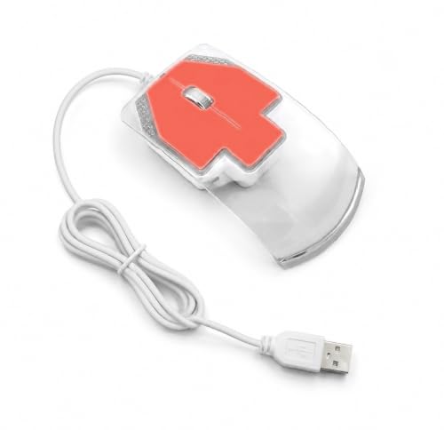 Image of Electron Orange Transparent Mouse for Laptop PC, Computer USB Wired Mouse for PC Desktop Plug and Play, 1000 DPI Ultra Smooth, for Windows Linux and MAC