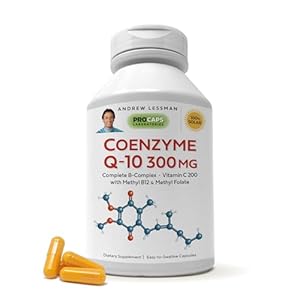 Andrew Lessman Coenzyme Q-10 300 mg 240 Capsules – Essential for Energy Production and Optimum Key Organ Function, Anti-Oxidant Support, Depleted by Aging, Plus B-Complex. Easy to Swallow Capsules