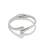 JUNLINTX Gold Collar Necklace for Woman Bold Teardrop Necklace Chunky Necklaces for Women Statement Necklace for Women Open Cuff Design Fashion Jewelry Highly Polished Alloy (Silver-02)