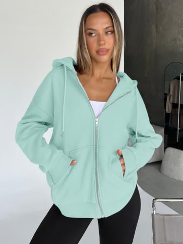 Image of Trendy Queen Womens Oversized Zip Up Hoodies Y2K Fall Sweatshirts 2026