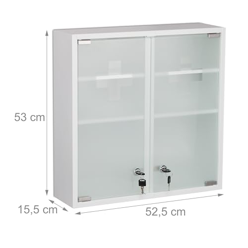 Mueble botiquín blanco para proteger medicinas de niños con cierre y llave 4