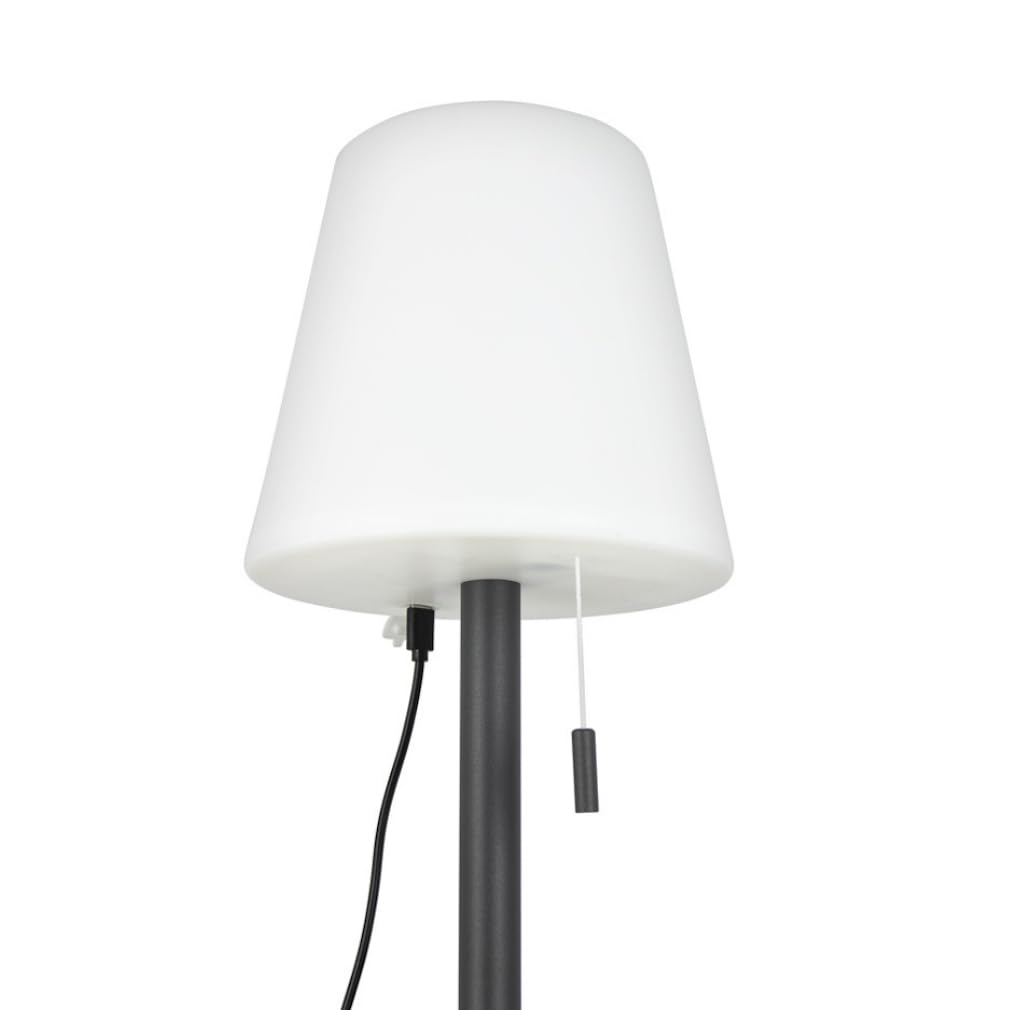 Xanlite, Lampe à Poser POP Abat-Jour Métal Rechargeable USB, Température de Couleur Réglable, Résistante IP44, Autonomie 8H, Idéale pour Extérieur et Intérieur, Gris