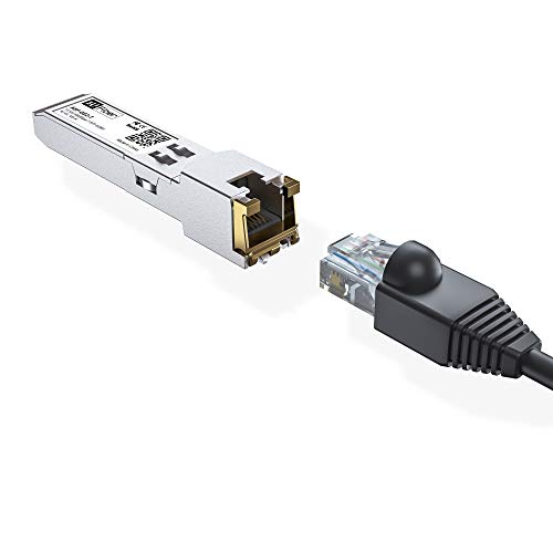 Image of H!Fiber Auto-Negotiation SFP to RJ45 Module, 10 /100 /1000BASE-T Ethernet Transceiver for Cisco GLC-T(10 /100 /1000) /SFP-GE-T(10 /100 /1000), Cisco Meraki and More, up to 100m (328 Ft),2 Pack