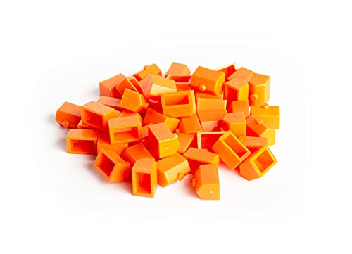 Plastic Houses: Orange Color Board Game Replacement House (Colored Miniature Town & City Buildings, Board Game Playing Pieces) | 50 Pieces