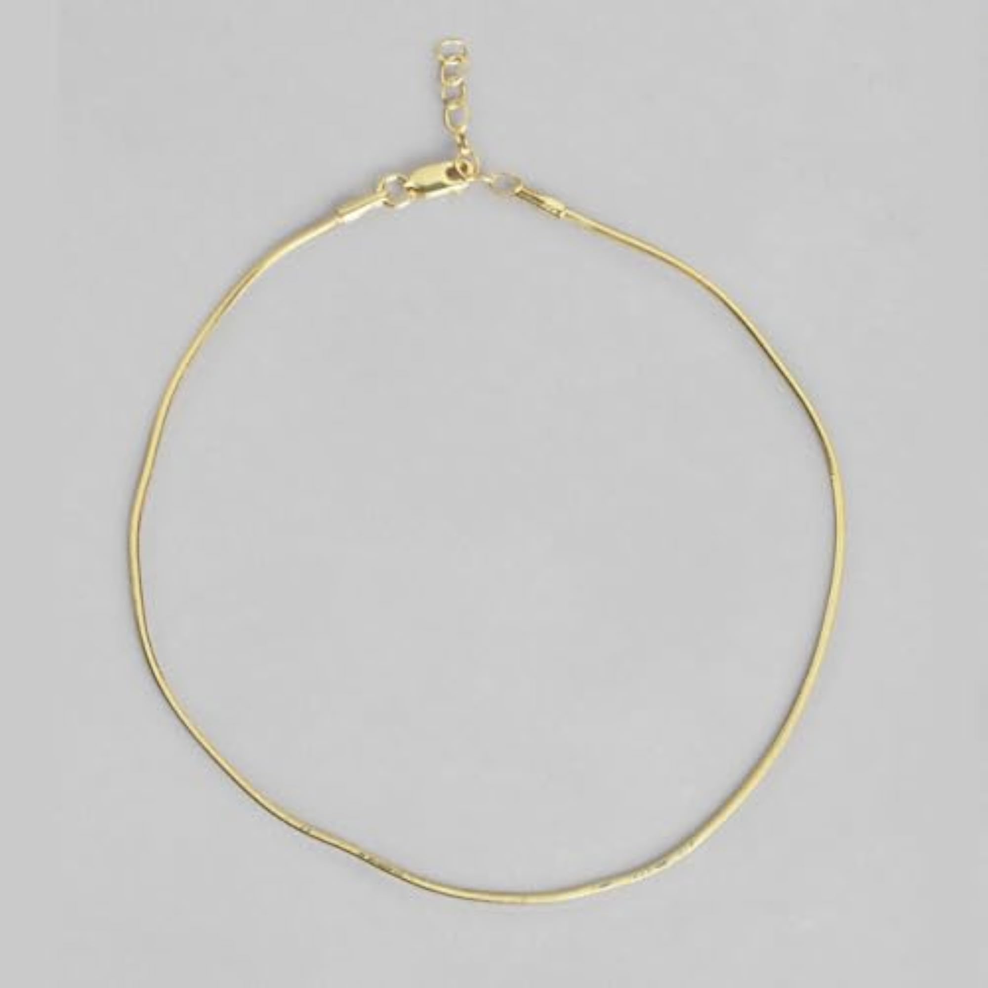 925 Sterling Silver Plated Solid Anklet (Single)