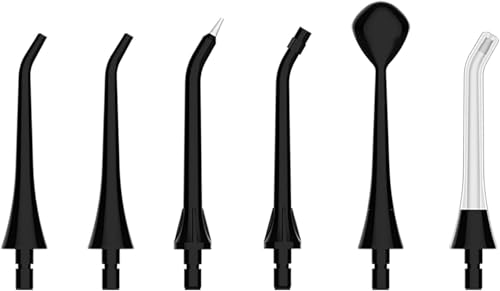 6 boquillas para irrigador dental Sawgmore TH2D4, color negro