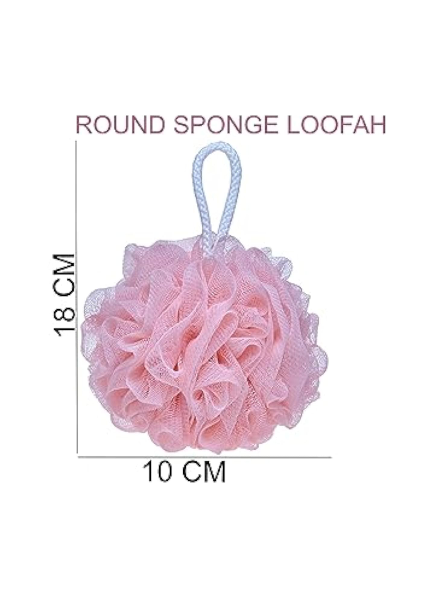 Round Loofah Bath Sponge for High Lather Cleansing, Multicolor