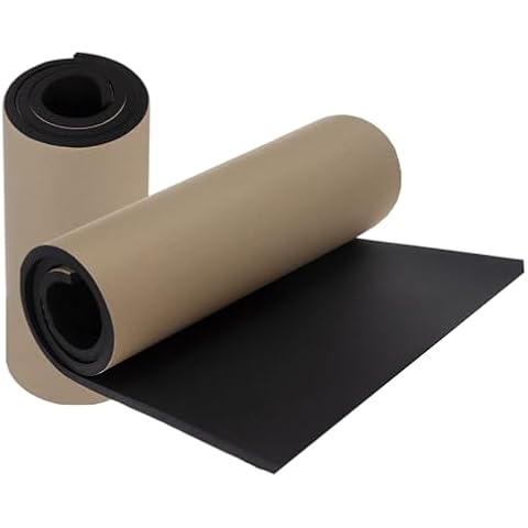 DUPDMKIN Neoprene Sheet Adhesive Foam Rubber 2 Pack Foam Rubber Padding 1/2 inch Foam Padding with Backing Neoprene Rubber Sheet Ideal for DIY Projects, Crafts (1/2" Thick × 12" Wide × 54" Long) Cover