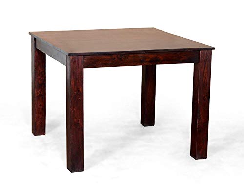 Image of Sheesham Wood Dining Table Set with Chairs for Living Room Home | Wooden Dining Room Sets Furniture for Hotels & Restaurants - Mahogany Finish (4 Seater)