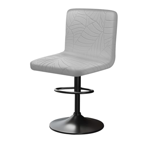 YINGAYOU Bar Stool Covers with Back Bar Stools Slipcovers with Backrest Very Soft Elastic and Easy to Install Wrinkle Resistant, Washable, Dustproof (1, Light Grey)