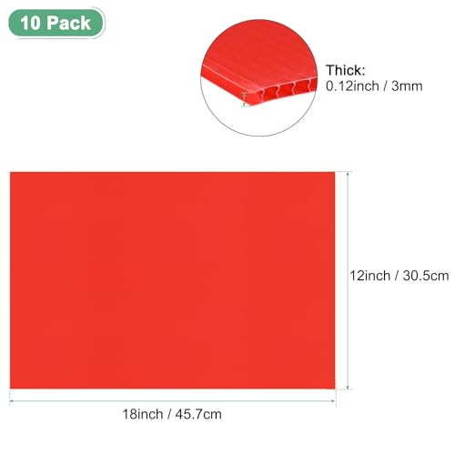 Image of M METERXITY 10-Pack Corrugated Plastic Sheets, 12 Inch x 18 Inch Waterproof Blank Corrugated Poster Board Yard Signs for Garage Sale /Office /Classroom /Party /Lawn Sign Road [3mm Thick, Red]