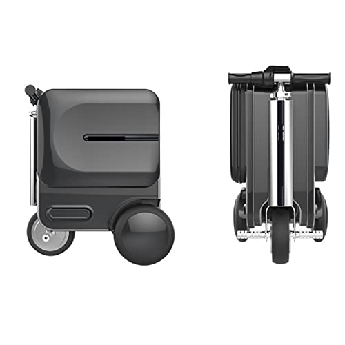 Luggage Electric Riding Trolley Travel Suitcase.Luxurious Intelligent Carry On Robot Luggage.High-Capacity Smart Valise Boarding Bag (Color : Silver) (Black)