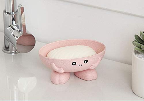 Miniatura 5 de Soporte para jabón, bonita caja de jabón de dibujos animados para baño y cocina, lavabo de bañera, diseño antideslizante, bonita jabonera (verde)