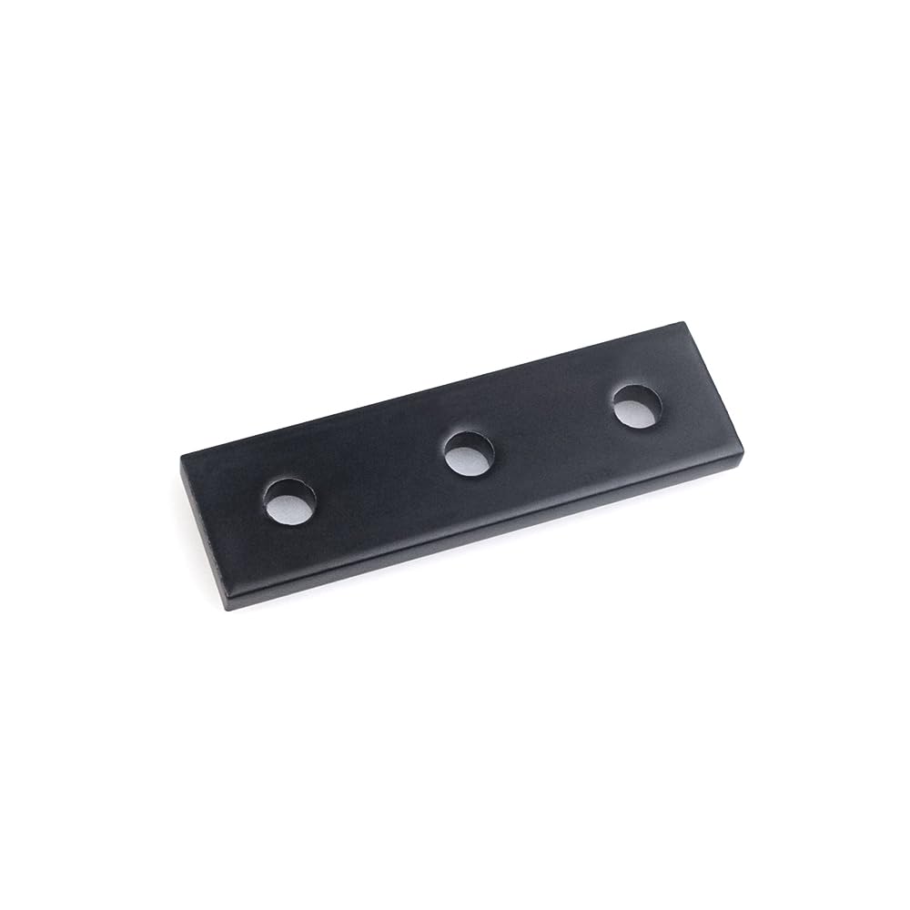 10Pcs 20 Series 2/3 Hole Joining Strip Plate Aluminum Connector Fastener Compatible with 2020 V-Slot Aluminum Extrusion Profiles 3D Printer(3 Hole Black)