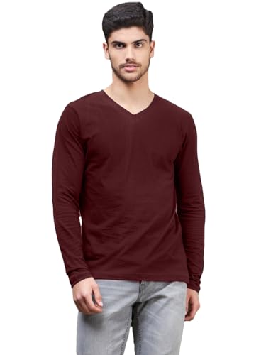 Image of INKKR Men's Solid Plain V-Neck T-Shirt